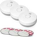 Ecoey Smoke Alarm Fire Detector with Photoelectric Technology and Low Battery Signal (Battery Include), Fire Alarm with Test Function for Home, Bedroom, FJ136GB, 3 Packs