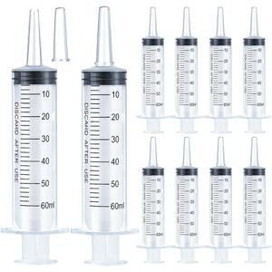60ml Syringe for Liquid, Oral, Scientific Labs, Measurement, Dispensing, Catheter Tip with Cap- 10 Pack 60ml Syringes