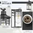Darkaway 2 Pack Large Outdoor Porch Lights Wall Mount, 15inch Outdoor Light Fixtures Sconces Wall Lighting with Seeded Glass Exterior Lights for Patio Yard House Hallway Doorway Garage