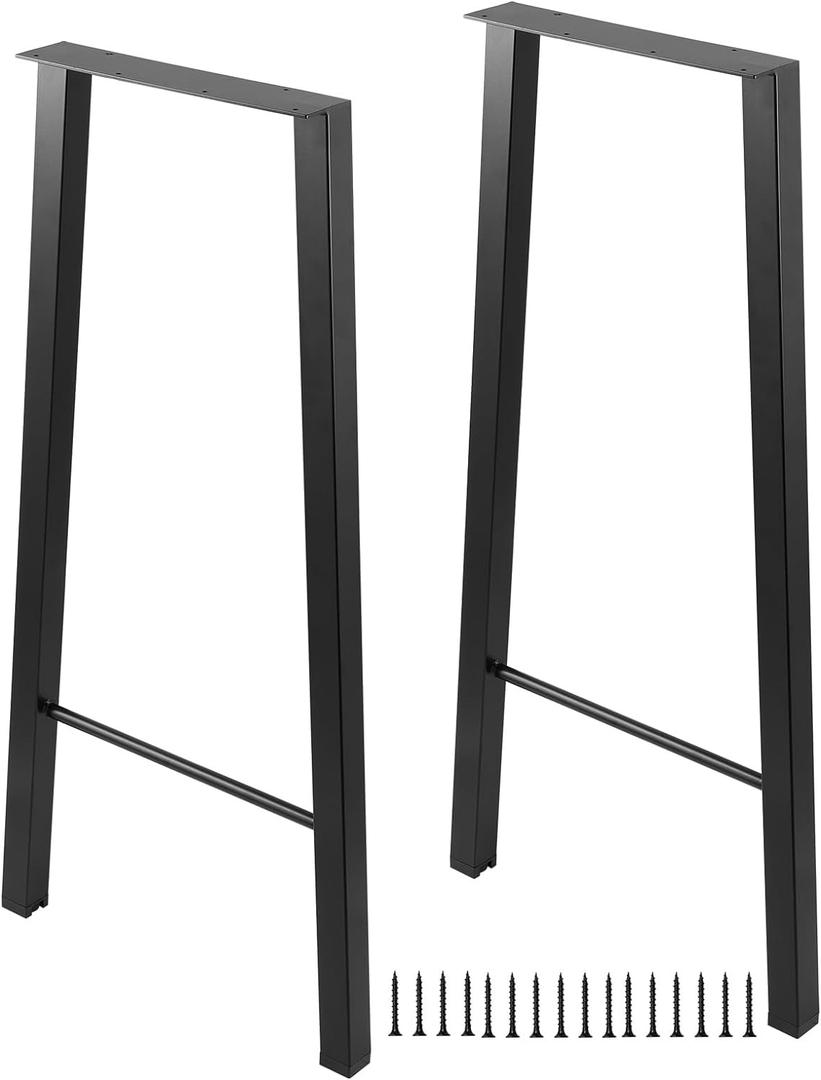 Bar Table Legs 40 Inch Metal Dining Table Legs Heavy Duty Metal Desk Legs Coffee Table Legs, Black, Set of 2