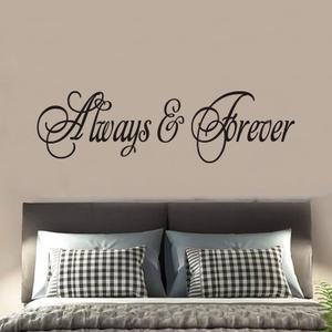 SEATUNE Bedroom Wall Decals - Couple Romantic Love Quotes Bathroom Wall Stickers - Motivational Positive Home Vinyl Art Wall Decor - Always & Forever 35"X9.8" (Large)