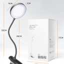 Mubarek Clip on Lamp,5 Brightness+5 Color Clip on Light,200LM 36 LED Reading Lights for Books in Bed,1800mAh Battery Powered Lamp Battery Operated Lights,Rechargeable Desk Lamp with Clamp Light (Black)