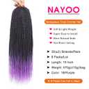 NAYOO Senegalese Twist Crochet Hair - 8 Packs 18 Inch Ombre Purple Crochet Hair For Black Women, 35 Strands/Pack Small Twist Crochet Braids Hair Hot Water Setting, Crochet Braiding Hair Straight Ends