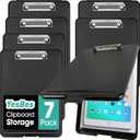 7 Pack Clipboard with Storage, High Capacity Storage Clipboard 8.5 x 11 with Pen Holder, Letter / A4 Size, Inner Plastic Folder Attached for Teacher Office Home, Size 13.4 x 9.4 x 0.9 in, Black