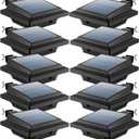 UniqueFire Solar Gutter Lights Outdoor, 40 LEDs Bright Solar Powered led Fence Light Deck Lights Waterproof for Wall, Deck, Fence, Stair, Step and Yard (Black Shell, 10Pack, Warm White)