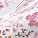 Watercolor Floral Shower Curtain, Pink Flowers Butterfly Plant Leaves Shower Curtains, Cute Botanical Boho Cottagecore Waterproof Polyester Fabric Bathroom Curtain Set with 12 Hooks, 72x72 Inch