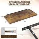 Dreamland 30" Floating Shelves for Wall, 12" Deep Slim Rustic Brown Floating Shelves, Wall-Mounted Shelves for Bedroom, Living Room, Kitchen, Bathroom - Set of 2, 30"L x 12"D x 1.3"H, Set of 2