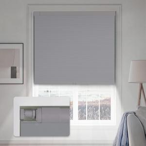 35''W x 48''H No Drill Cellular Shades, Blackout, Lavender Grey