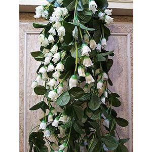 VRCT White Make in India Hanging Artificial Orchid Flowers Bunch for Home Decoration Wedding Decoration