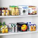 12 PACK Multi-Use Clear Plastic Storage Bins for Organizing w/Labels - Home, Kitchen, Pantry, Bathroom, Office, Cabinet Shelf Organizer Bins - SOHO Collection, RV, Fridge Organization Containers - L