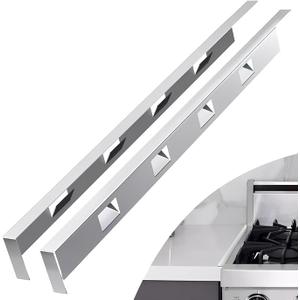 2Pcs Adjustable 23'4-26' Stove Gap Cover Range Gap Filler 316 Stainless Steel Counter Trim Kit Between Stove Edge and Counter Don't Melt Like Silicone Heat Resistant and Easy to Clean (Silver)