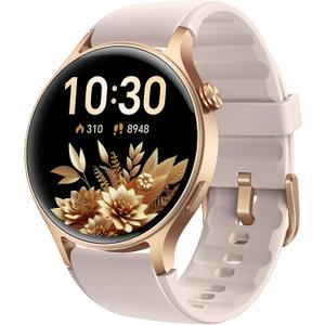 aeac Smart Watch for Women, AMOLED Ultra-Clear Screen Activity Trackers with Heart Rate/Sleep/SpO2 Monitor, Smartwatch for iPhone/Samsung/Android, 110+ Sport Modes Waterproof Fitness Reloj Inteligente (Rose Gold)