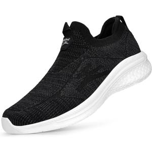 Women's Walking Shoes Lightweight Comfort Workout Casual Non Slip Fashion Sneakers (8.5, Black White)
