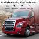 Headlights Compatible with Cascadia 2018-2023, Projector Headlamps, Pair Set, Black Housing