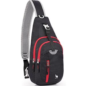 Kimlee Sling Bag Crossbody Bags Men, Travel Hiking Chest Daypack for Women One Strap Backpack Lightweight Over Shoulder Bag (Black)