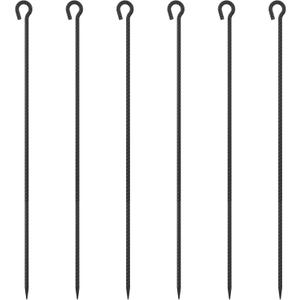 48 Inch Rebar Stakes 1/2" Diameter 6 Pack, Heavy Duty Steel Ground Anchors with Loop, Extra Long Stakes for Temporary Fencing, Tree Support, High Wind Areas, Industrial Use, Black