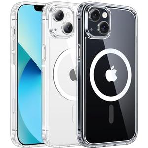 FNTCASE for iPhone 13 Mini Case: iPhone 12 Mini Case Clear Magnetic Phone Cases Compatible with Magsafe Slim Anti Yellowing Military Grade Drop Rugged Protective Transparent Cell Cover (A-Clear)