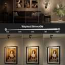 EZVALO Spotlights Indoor with Remote, 5500mAh Rechargeable Picture Lights, Wireless Uplights with Timer & Dimmable, 3-CCT, Accent Lighting for Plant, Art, Painting, Gallery, Wall Decor (2-Pack Black)