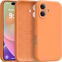 Ktele Magnetic for iPhone 16 Case [Compatible with Magsafe] [Premium Silicone Satin-Smooth Touch] Slim Shockproof Anti-Scratch Microfiber Lining Case, 6.1 inch, Bright Orange
