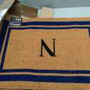 Calloway Mills 152972436N Blue Border 24" x 36" Monogram Doormat (Letter N)