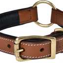 | Genuine Leather Adventure Dog Collar | Full Grain, Heavy Duty | With inner Cushioned padding | Best for Medium, Large & XL Dogs (Large (Fit Neck Size 18.5"-22.5"), Brown With Center O Ring)