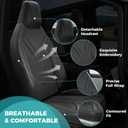 Seat Covers for Tesla Cybertruck 2025 2024, PU Leather Full Set with Armrest Cover - Front Rear Seat Covers Full Edge Protection, Black