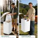 4 Pack 40 Gallon Corrugated Cardboard Disposable Trash Cans, White