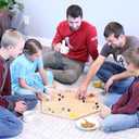 Wahoo Wooden Marble Game Board Set - Large 24" Wide - Solid Oak Wood - Double-Sided - with Large 22mm Marbles and Dice Included