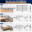 Egadis 36 in. H x 2 ft. W Porch and Deck Railing Kit, Aluminum Railing Kit, Textured AAMA 2604 Powder-Coat Finish Modular Rail System for Outdoor Decks, Porches & Balconies (1 Post, 1 Panel)