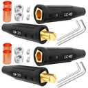 LC-40 Welding Leads,Welding Lead Connectors,Welding Cable Connectors,Male & Female Welding Connectors for Welding Machine Accessories,1/0 and 2/0 Welding Cable Size Capacity,Rated up to 350 Amps-2PACK