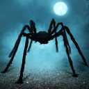 JOYIN Halloween Outdoor Decorations Giant Spider, 5 Ft Large Spider for Yard Lawn Garden Patio Scary Halloween Outside Decor, Indoor Haunted House Prop and Home Party Decor, Black