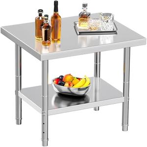YITAHOME NSF Stainless Steel Table, 30" X 24" Work Table, 2 Shelves Metal Prep Worktable for Home Kitchen Restaurant Garage Warehouse Outdoor