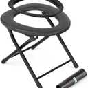 Portable Camping Toilet for Adults, Porta Potty for Camping with Removable Plastic Ring and 15 Disposable Toilet Bags, Folding Toilet for Camping, Hiking, Fishing, Road Trips, RV Travels, Emergency