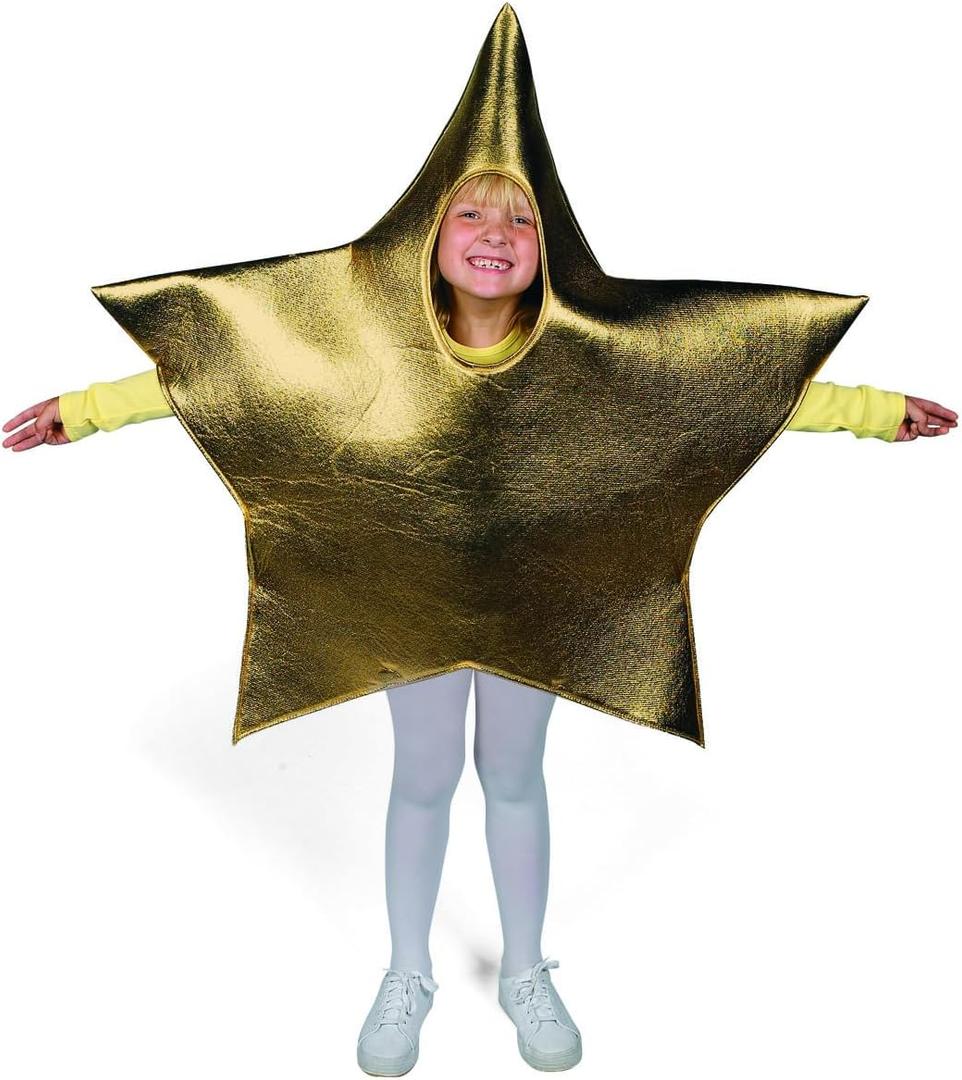 Fun Express Gold Star Costume for Kids - Premium Foam Star Shaped Outfit for Christmas Nativity Plays, School Pageants & Holiday Performances | One Size Fits Most Children Up to Size 14
