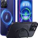 CASEKOO Ultra-Magnetic Stand for iPhone 16 Pro Max Case [Military Drop Protection] [Compatible with MagSafe] Shockproof Translucent Matte Slim Ring Holder Case for iPhone 16 ProMax 6.9", Klein Blue