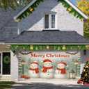 13x6ft Christmas Garage Door Banner Snowman Banner Christmas Backdrop Outdoor Indoor Xmas Garage Door Cover Large Holiday Wall Backdrop for Yard Porch Seasonal Decoration