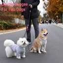 Double Dog Leash for Two Dogs,Dual Hands Free Dog Leashes,360 Swivel No Tangle Walking Leash,Soft Padded Handle,Adjustable Crossbody Waist Rope for Small Medium Large Dogs,Black