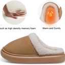 SHIBEVER Fuzzy Slippers Women Indoor: Memory Foam Warm House Shoes - Slip On Closed Toe Comfy Bedroom Slippers Women (7.5-8, 73-chestnut)