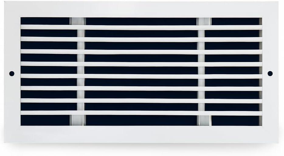Premium 12" X 6" [Duct Opening] Linear Aluminum Bar Return Air Grille - White - White [Outer Dimensions: 14"W x 8"H] for Ceiling, Wall Use