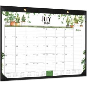 Desk Calendar 2026-2027 - Large Desk Calendar 2026-2027 22x17, Jul. 2026 - Dec. 2027, 26-27 Large Calendar, 18 Months, Corner Protectors - Plants