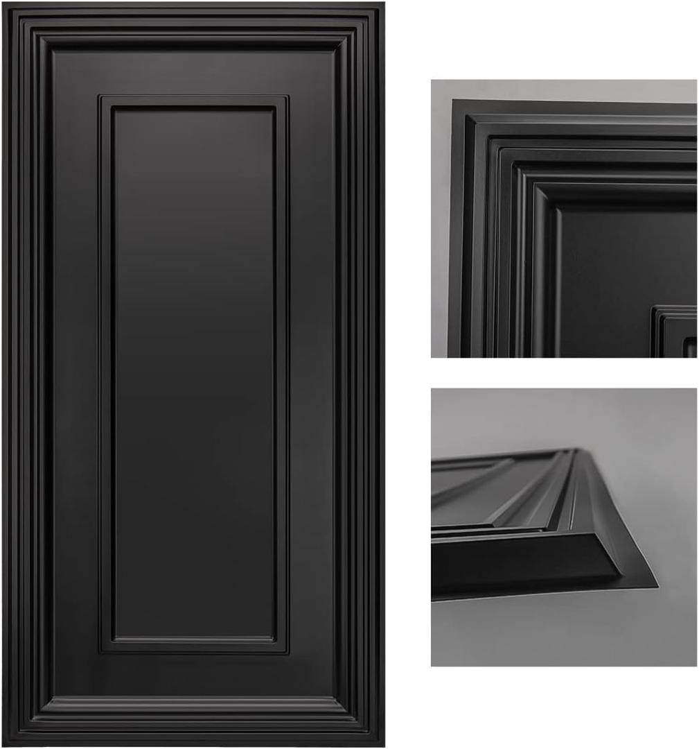 Art3d 12-Pack Drop Ceiling Tiles, 24x28 Inch PVC Panels in Black