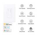 Kasa Smart Ceiling Fan Control & Dimmer Switch | Adjustable 4-Speed Fan & Brightness Control | Works w/Apple HomeKit, Alexa & Google Home | 2.4G Wi-Fi Only, Single Pole, Neutral Wire Required | KS240