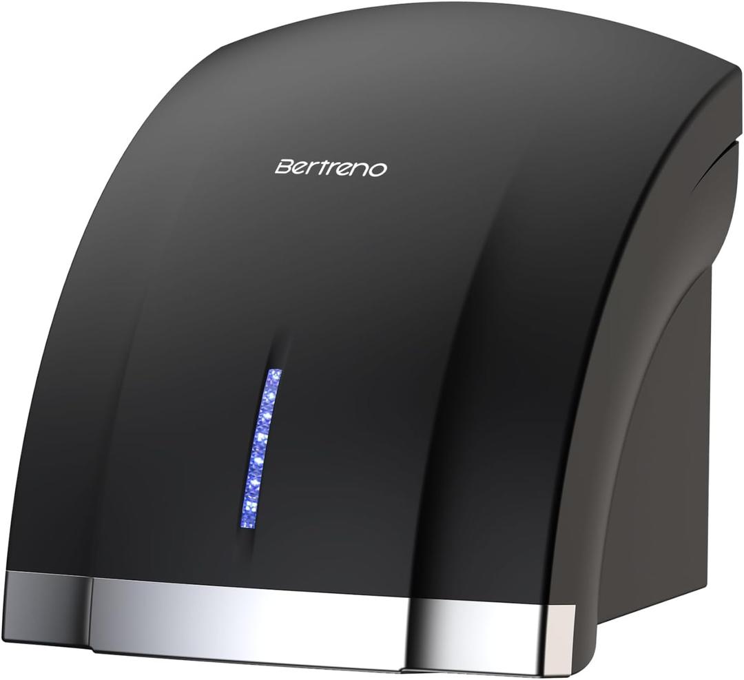 Commercial Hand Dryer Electric Compact Hand Dryer for Bathrooms Commercial 1800W High Speed Hand Dryer with Hot Cold Air and Noise Reduction 110V Silver (Black)