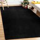 Andecor 4x6 Black Fluffy Bedroom Area Rug, Shag Washable Rugs for Living Room Dorm Nursery, Non-Slip Indoor Fuzzy Carpet for Boys Girls Kids Pets, Home Decor