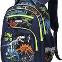 Cusangel Backpack for Boys Girls School Bookbags,Kindergarten Elementary Middle School Lightweight Waterproof Multifunctional Large Capacity for Backpack (16inch Luminous dinosaur)