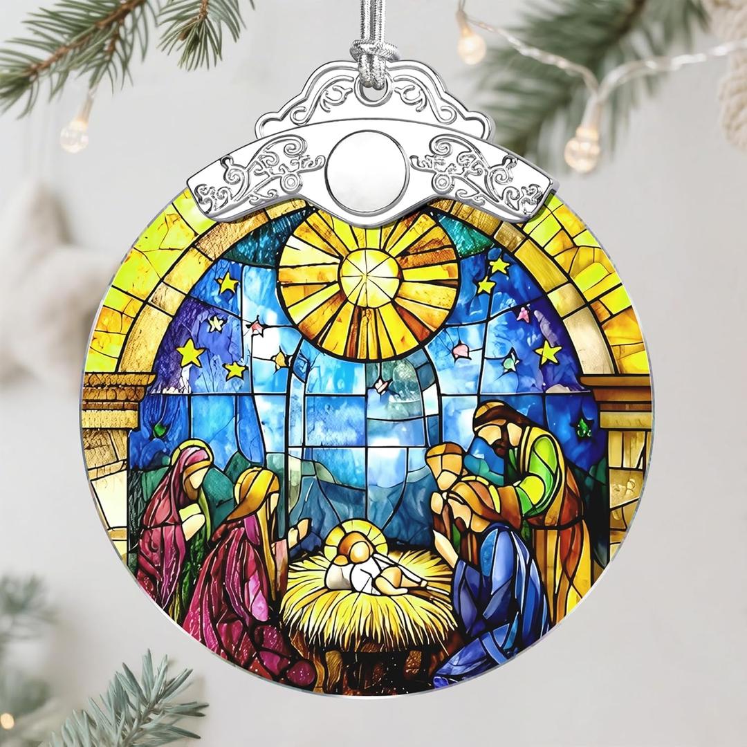 Christmas Ornament, Christmas Tree Decor, Christian Ornament, Nativity Scene, Religious Home Decor, Christian Gifts, Religious Gifts, Gift Exchange, Gift Idea - Pattern F