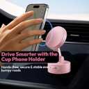 Foldable Magnetic Phone Holder  Double-Sided Suction & Strong Magnet Mount for All Smartphones, Hands-Free Stand for Car, Desk, Mirror, Gym & Wall (Pink)