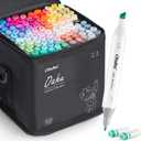 Ohuhu Alcohol Markers Double Tipped Art Marker Set for Artists Adults Coloring Sketch Illustration - Chisel & Fine Dual Tips - 100 Colors - Oahu Series of Ohuhu Markers - Refillable Ink