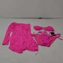 3 Piece Swimsuits Women Bikini Sets Triangle Halter Bathing Suit with Sexy Mesh Beach Cover Up,L