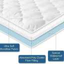 Pack of 2 Queen Mattress Protector Pad Waterproof Quilted, Soft & Cooling Queen Size Mattress Protector Cover Fitted with Deep Pocket up to 14", (White)